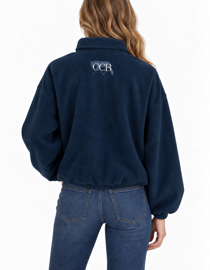 CCB Cropped Zip-Up Fleece (Navy)