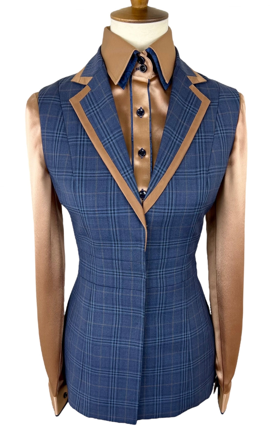 Blue Plaid Halter Vest (Size 12)