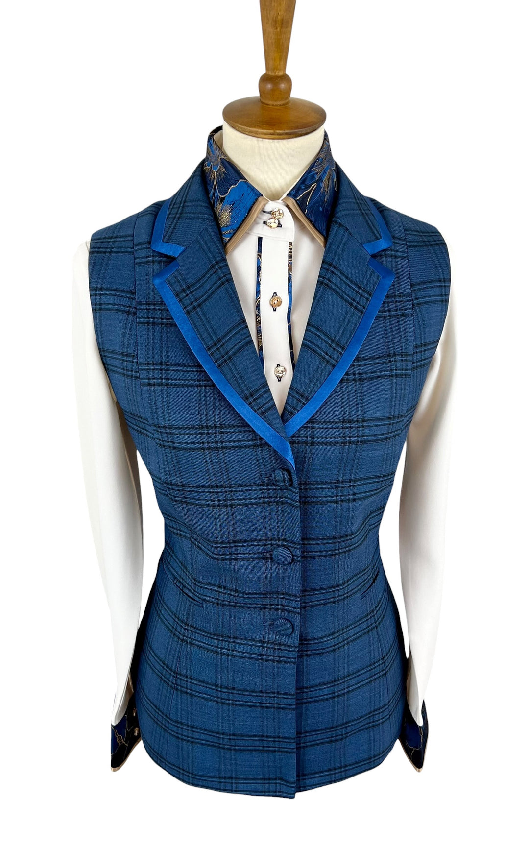 Blue Plaid Halter Vest (Size 6/8)