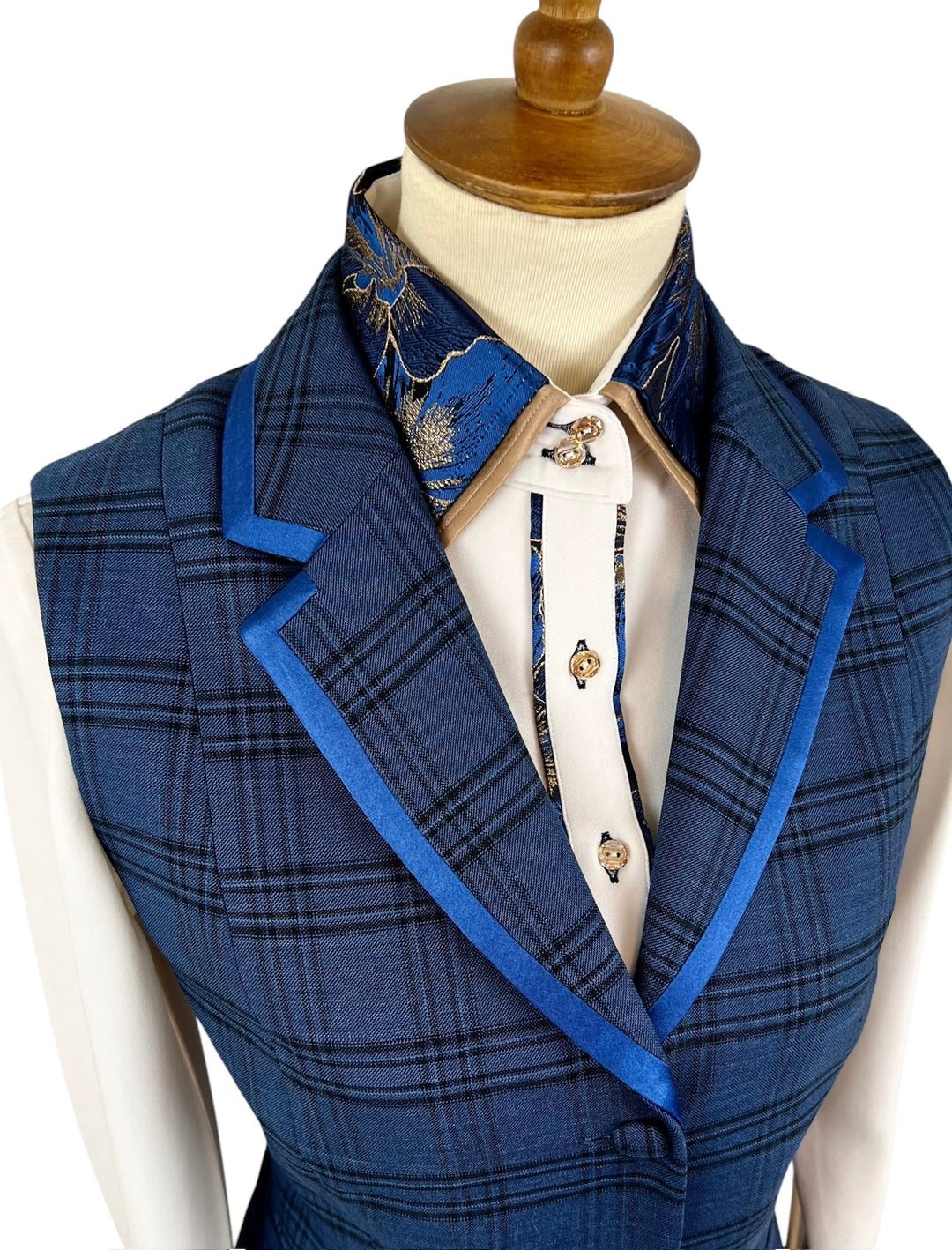 Blue Plaid Halter Vest (Size 6/8)