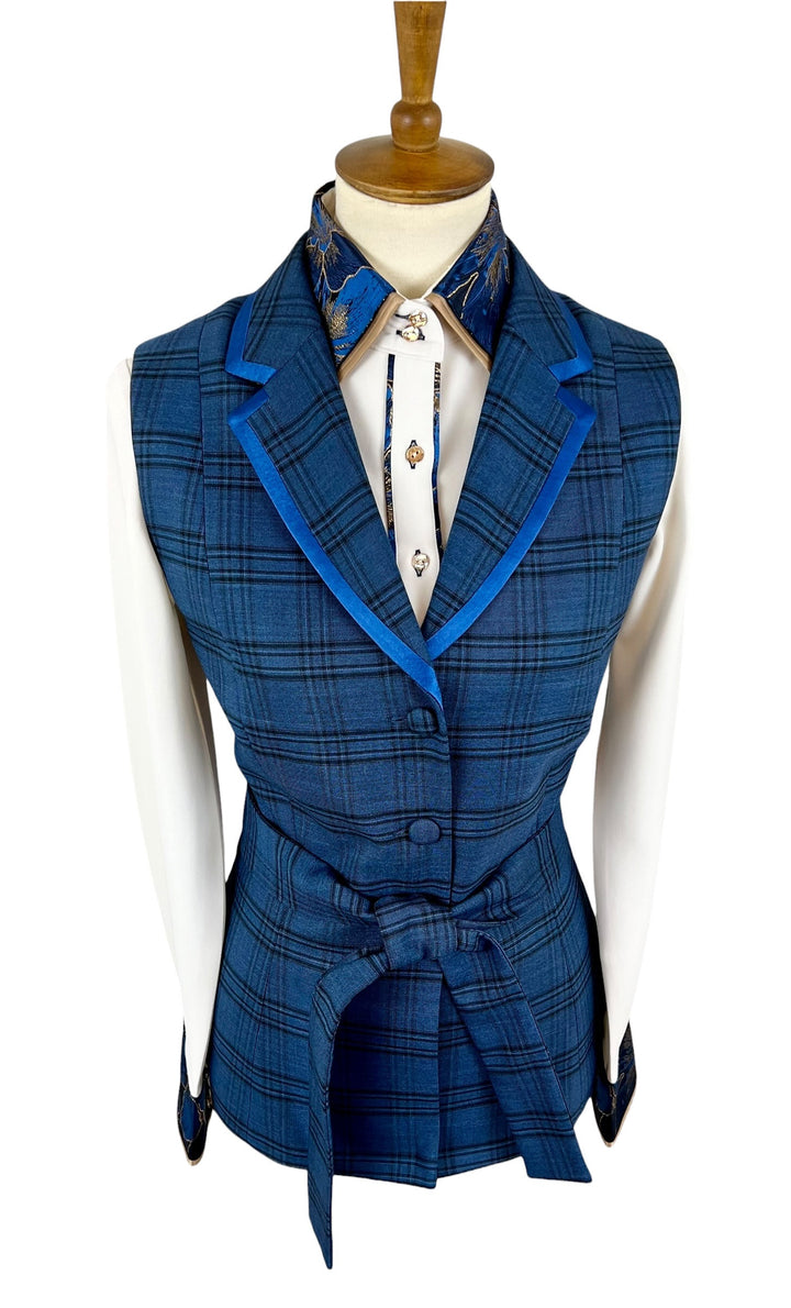 Blue Plaid Halter Vest (Size 6/8)