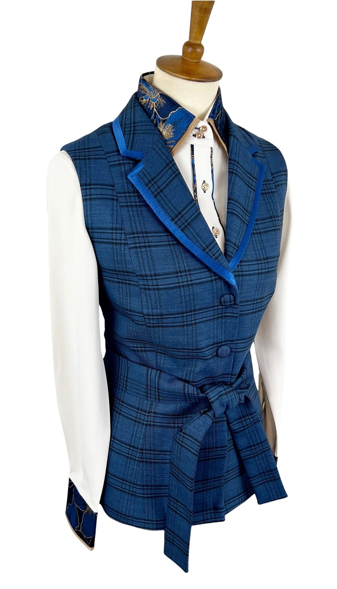 Blue Plaid Halter Vest (Size 6/8)