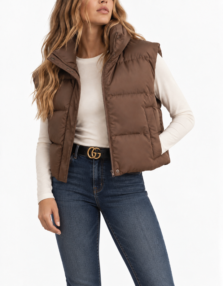 CCB Cropped Vest (Brown)