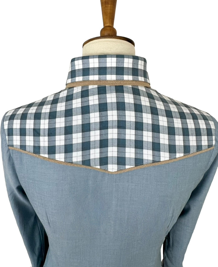Blue & Tan Western Shirt (Size 36)
