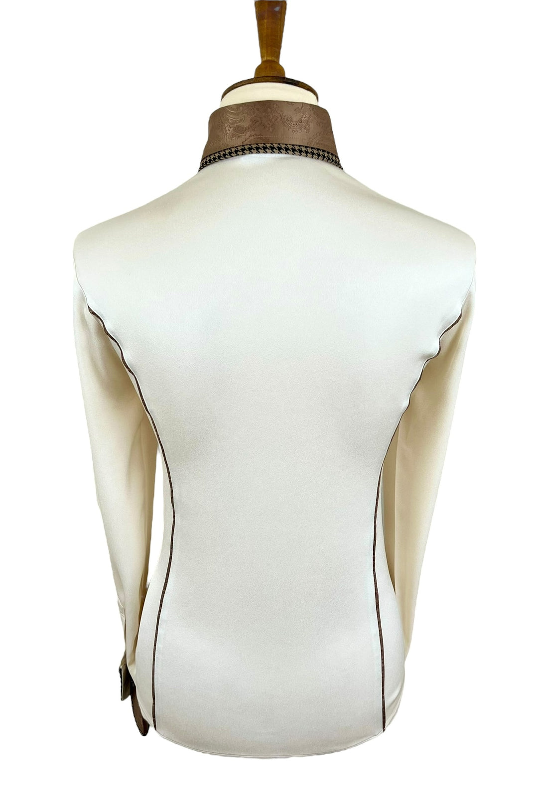 Cream Silk w/ Brown Western Shirt
