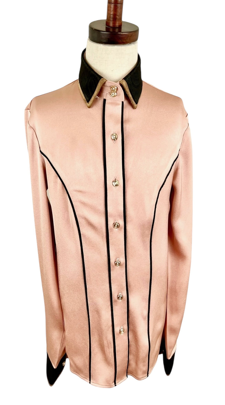 Blush Silk Western Shirt (Size 26)