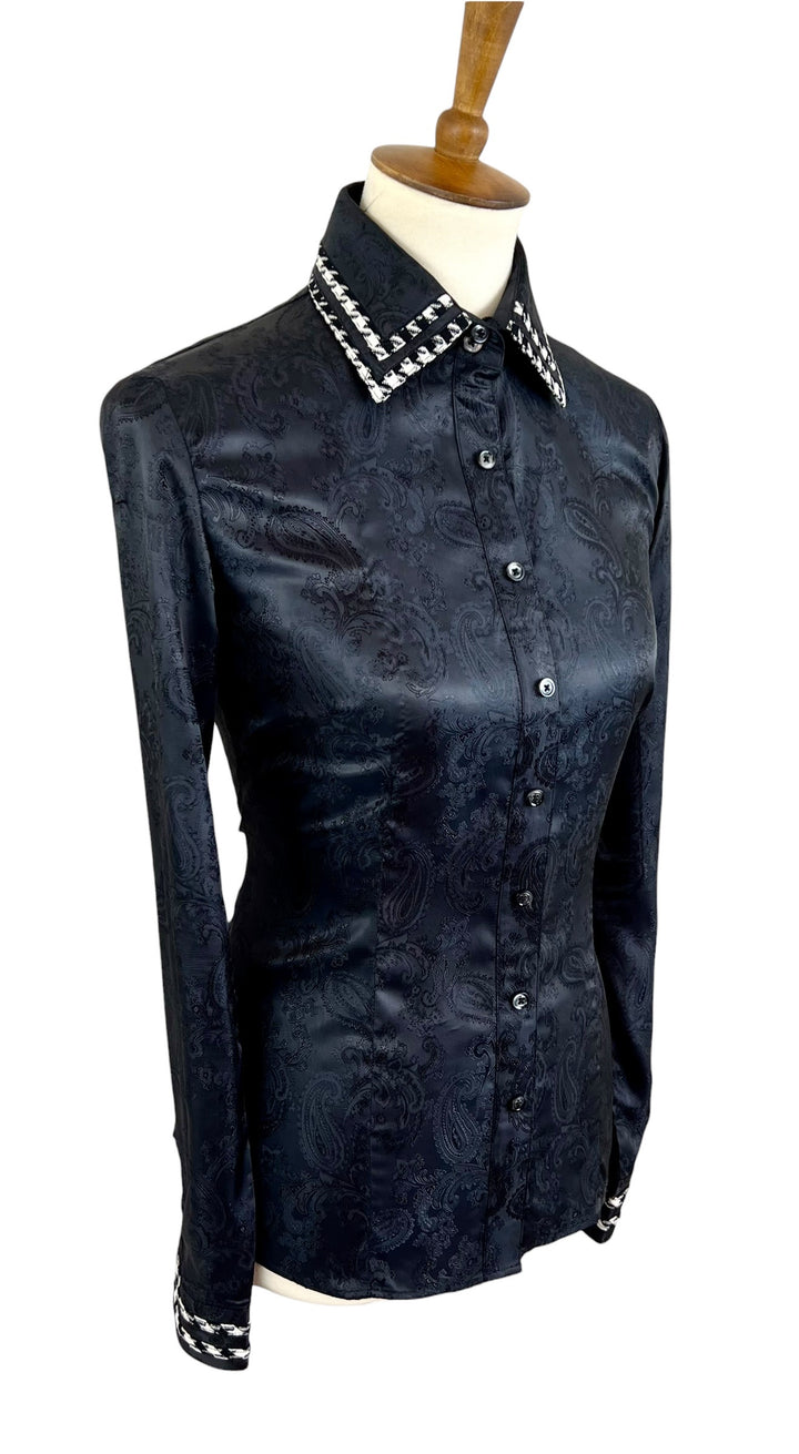 Black Paisley Silk Western Shirt (Size 34) - Ref. 231