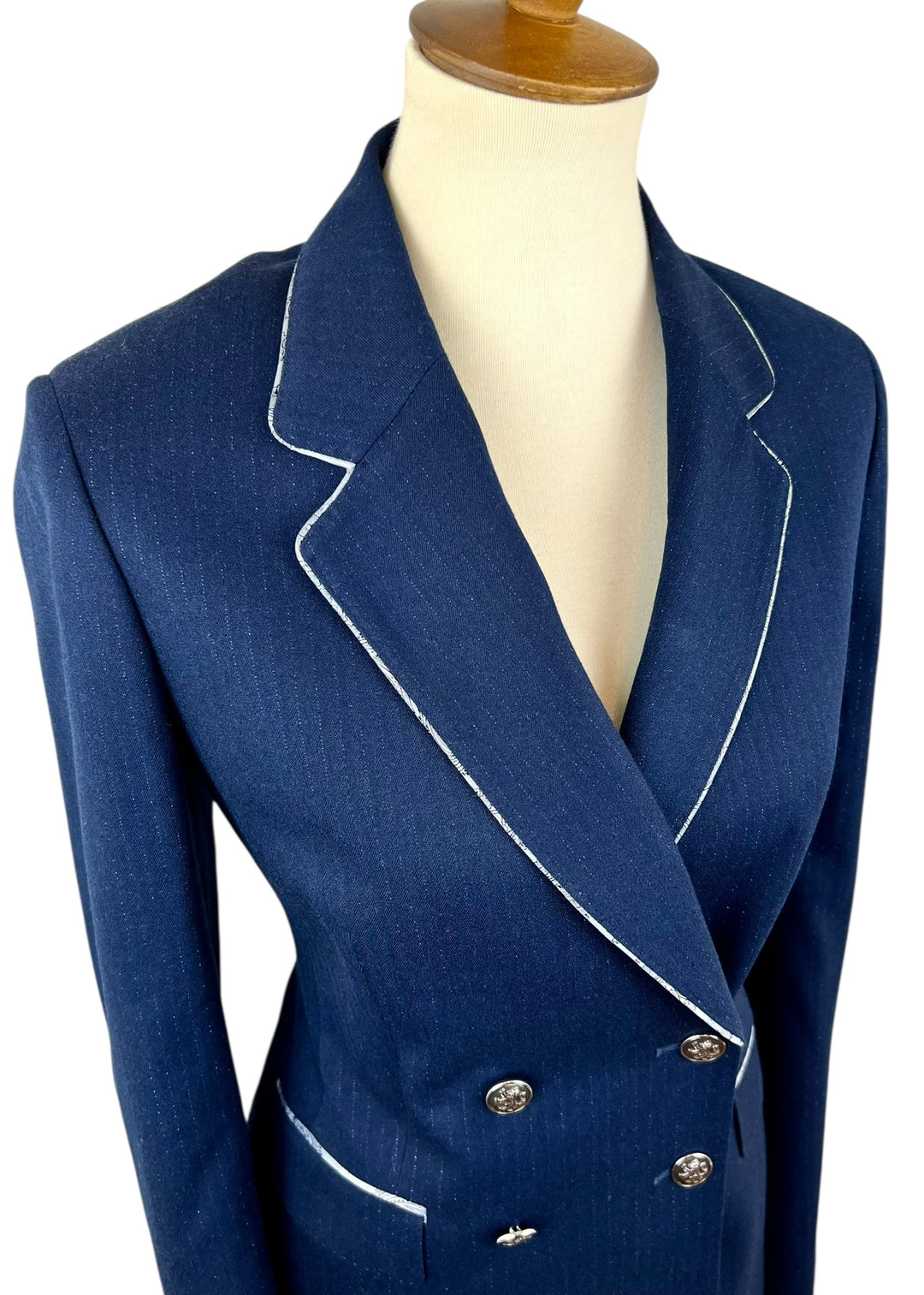 Navy Pinstripe Showmanship Suit (Size 4)