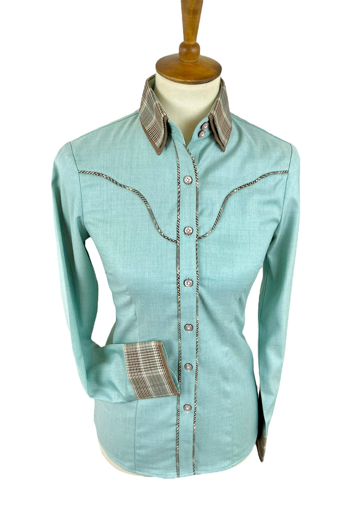 Green & Brown Western Shirt (Size 26)