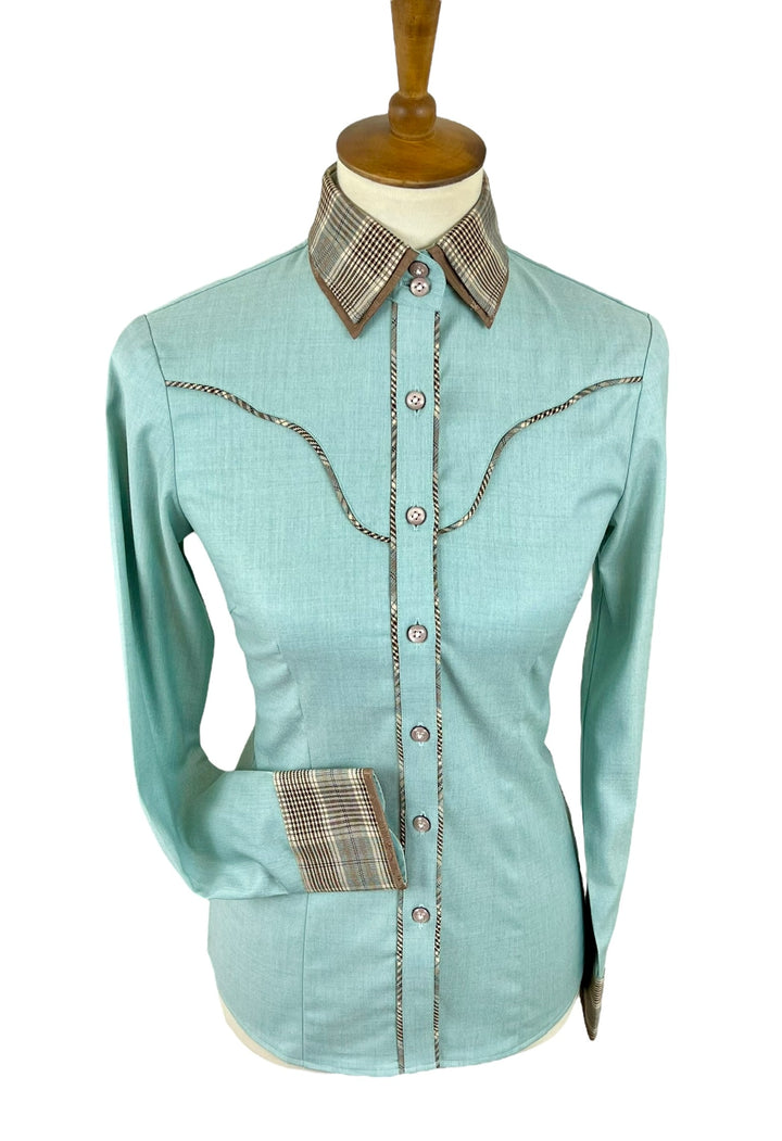 Green & Brown Western Shirt (Size 26)