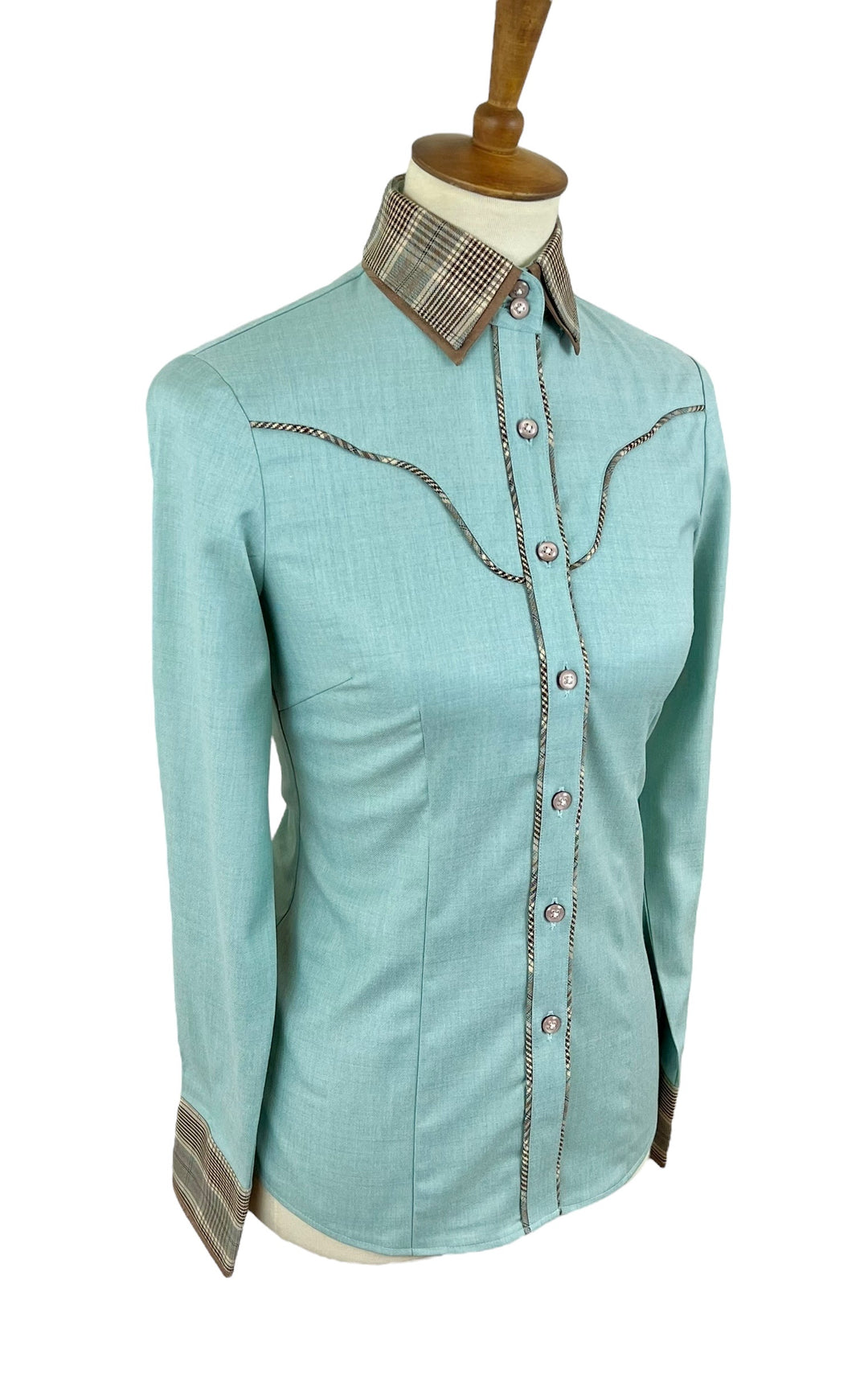 Green & Brown Western Shirt (Size 26)