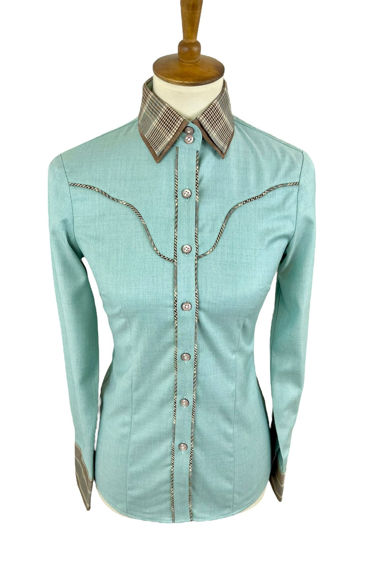 Green & Brown Western Shirt (Size 26)