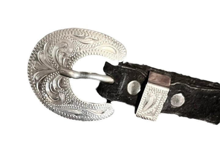 Chaps: Black Suede Top Grain (Buckle Style 1)
