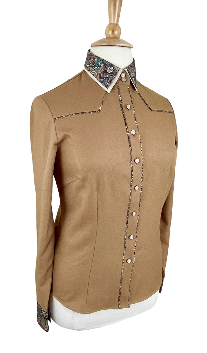 Caramel & Brown Paisley Western Shirt (Size 44)
