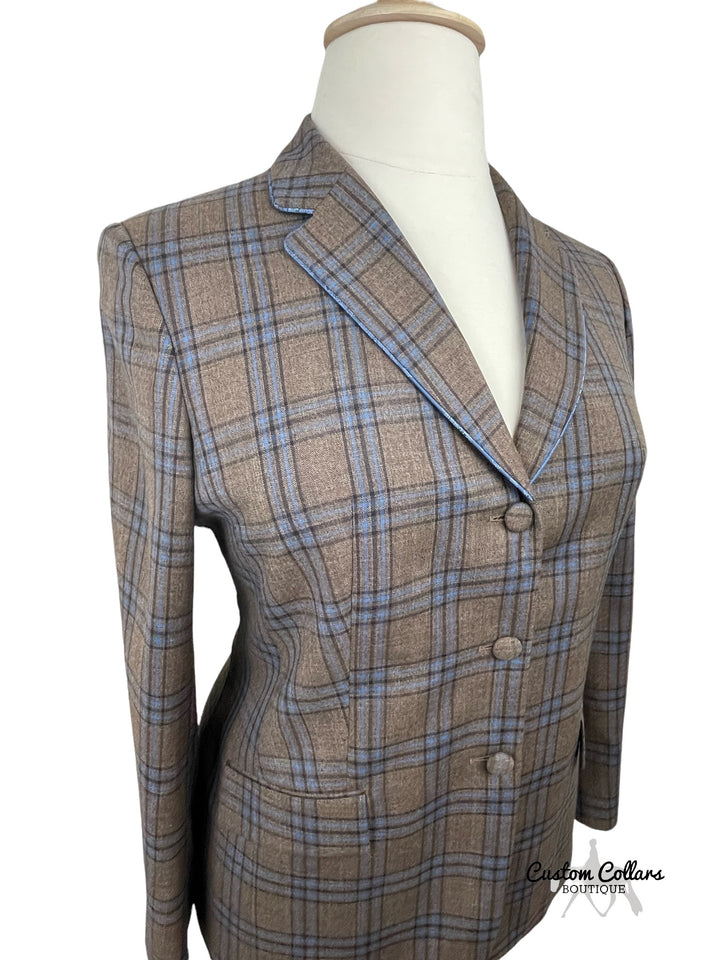 Brown & Blue Plaid Hunt Coat (Size 16/18) - Ref. 120