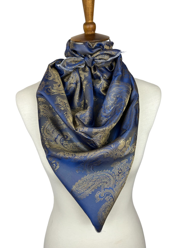 Blue & Gold Paisley Scarf