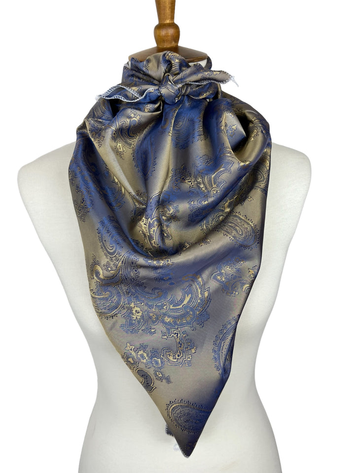 Blue & Gold Paisley Scarf